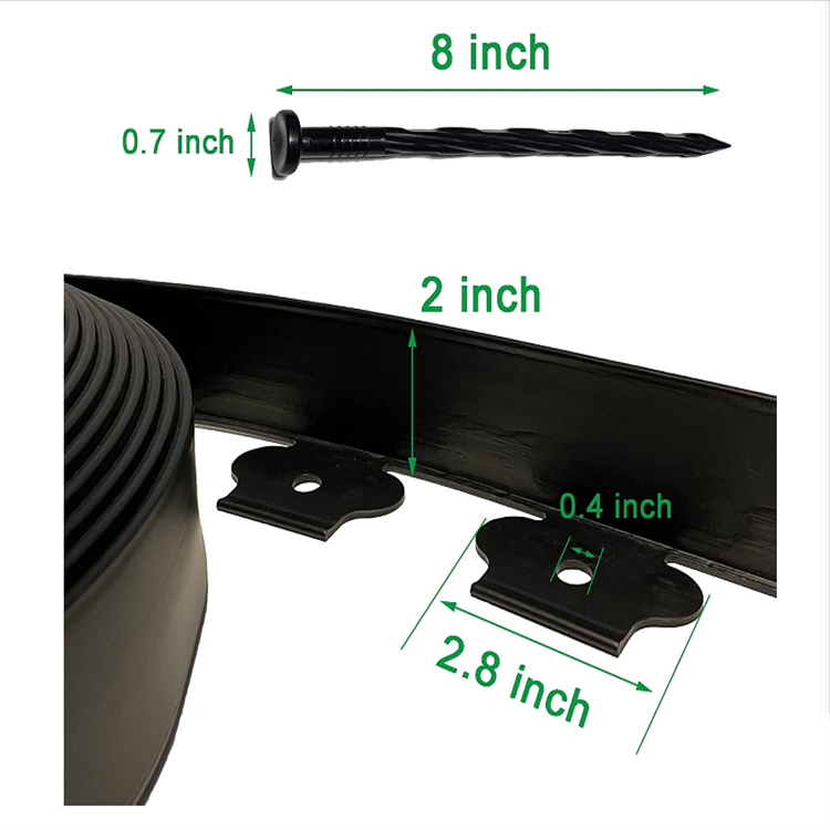 Black landscape edging kit with length 20ft(6.1meter) in America and Europe