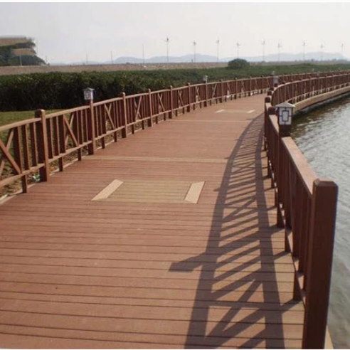 WPC Fence Square Column Waterproof Wood Plastic Railing sell in Northern Europe