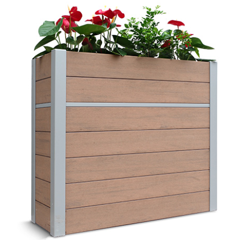 Outdoor decoration wood plastic composite flower pot raised bed kit popular in England
